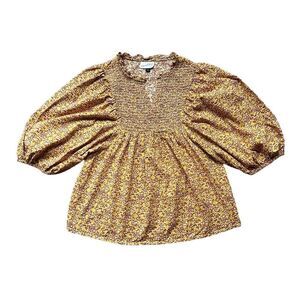 Universal Thread | Floral Balloon Sleeve Blouse, Size S